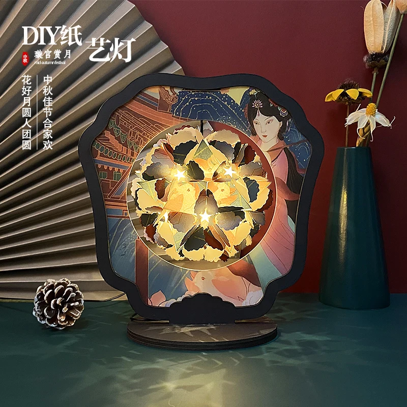 

Wedding Favors 3D Printed Vintage Lamp Led Table Lamp Diy Paper Art Night Light For Children Room Bedroom Usb Power Fairy Lights