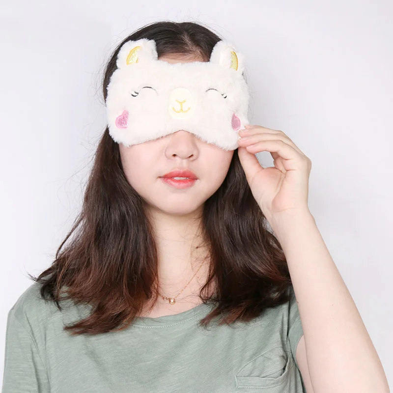 sheep 1pcs 2 стиля милые плюшевые животные повязка на глаза, маска для сна повязка для глаз Folivora Альпака флэш овечка мультфильм ворс глаз тени Плюшевые игрушки подарки - Цвет: sheep 1pcs