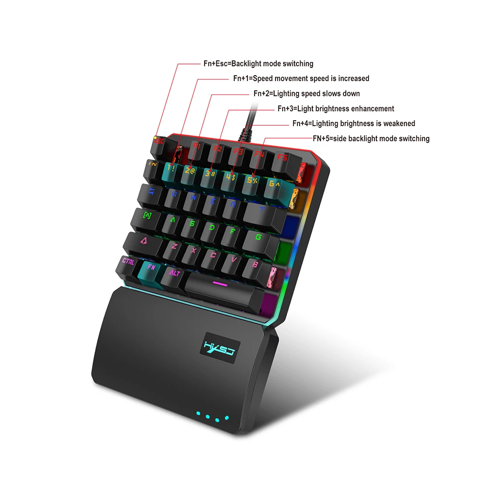 

New Gaming Keyboard RGB Lighting Mode One-Handed Mechanical Keyboard Backlit Game Keyboard a Variety of Lighting Factory