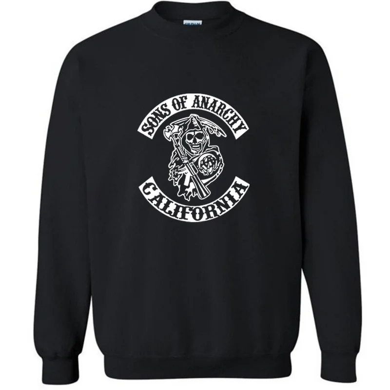 Мужская Флисовая Толстовка SOA Sons of анархия новая модная спортивная одежда для