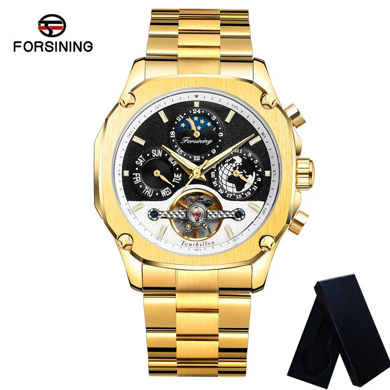 FORSINING Tourbillon Automatic Mechanical Men Wristwatch Military Sport Male Clock Top Brand Luxury Waterproof Man Watch 6912 | Наручные