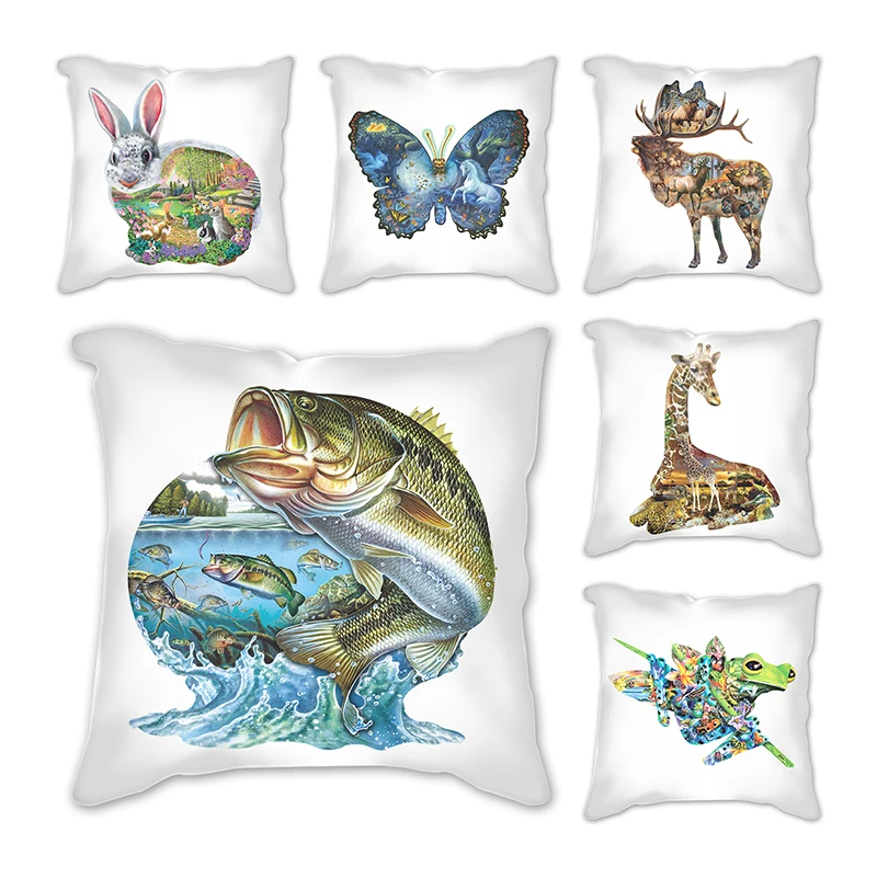 

Animal Square Decorative Pillows Case Super Soft Print Cushion Cover Living Room Decoration Accessories Home Decor for Chair