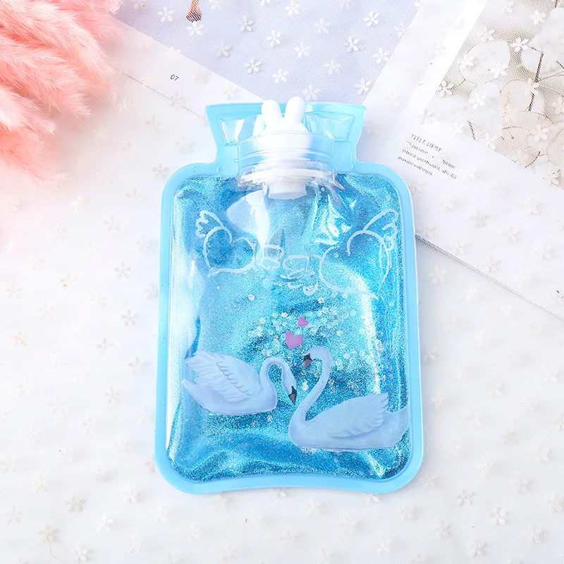 Симпатичная прозрачная Бутылка горячей воды теплый живот сокровище грелка для
