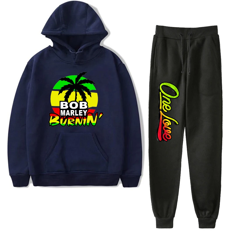 

Plus Size Men and Women Hoodies Sweatshirts Bob Marley Hip-hop Hoodie Streetwear Sets Male Pullover Tracksuit Men 2 Piece Sets