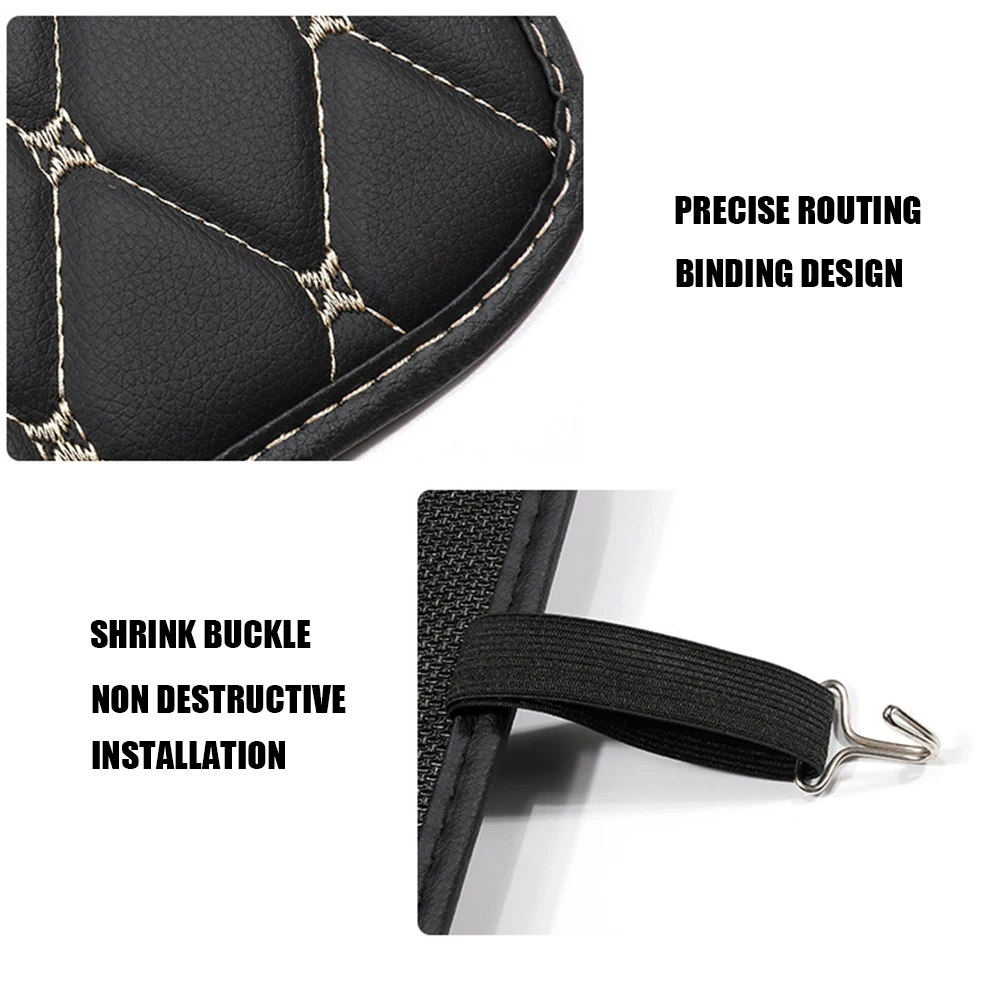 Leather Car Kick Mat with Phone Storage Pocket Auto Seat Back Outdoor Anti-resistance Repairing Parts Protector Cover | Автомобили и