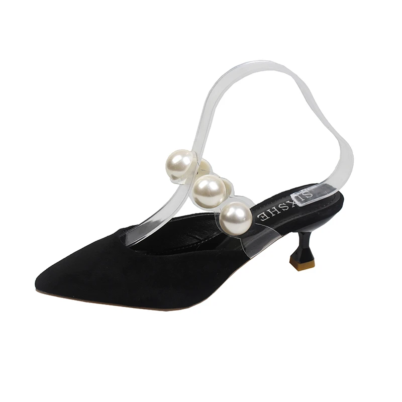 

Women Square Toe Slides Summer Leather Mules Sandals Sexy High Heel Slippers Ladies Rome Shoes Women Sandals 2021 new sale