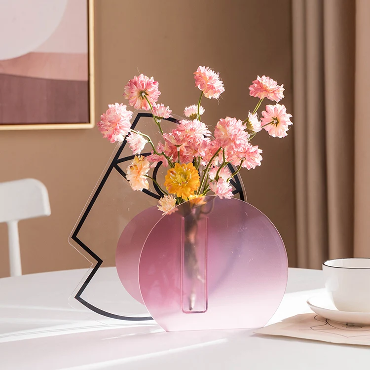 

Nordic Decorative Acrylic Vase Modern Home Decor Vase Living Room Decoration Accessories Transparent Hydroponic Vase Girl Gift