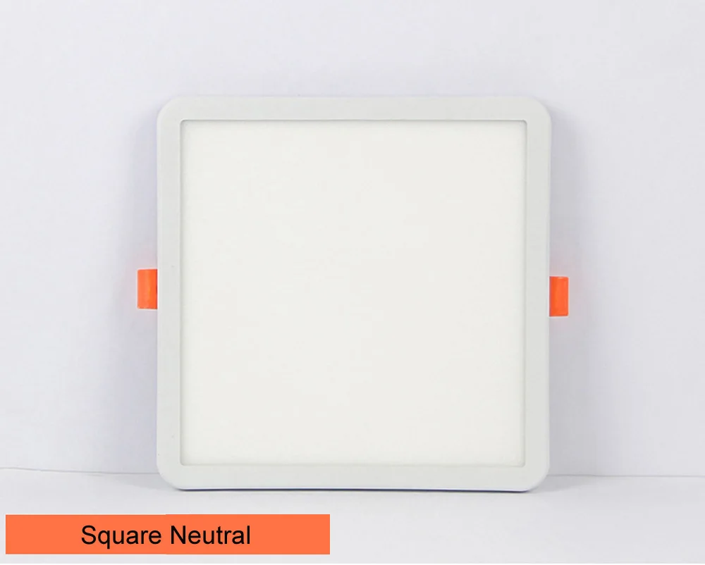 Square Neutral T-SUNRISE ультратонкий Светодиодный светильник 220 В 6 Вт 8 Вт 15 Вт 20 Вт светодиодный потолочный круглый квадратный встраиваемый светильник светодиодный панельный светильник для спальни и кухни - Испускаемый цвет: Square Neutral