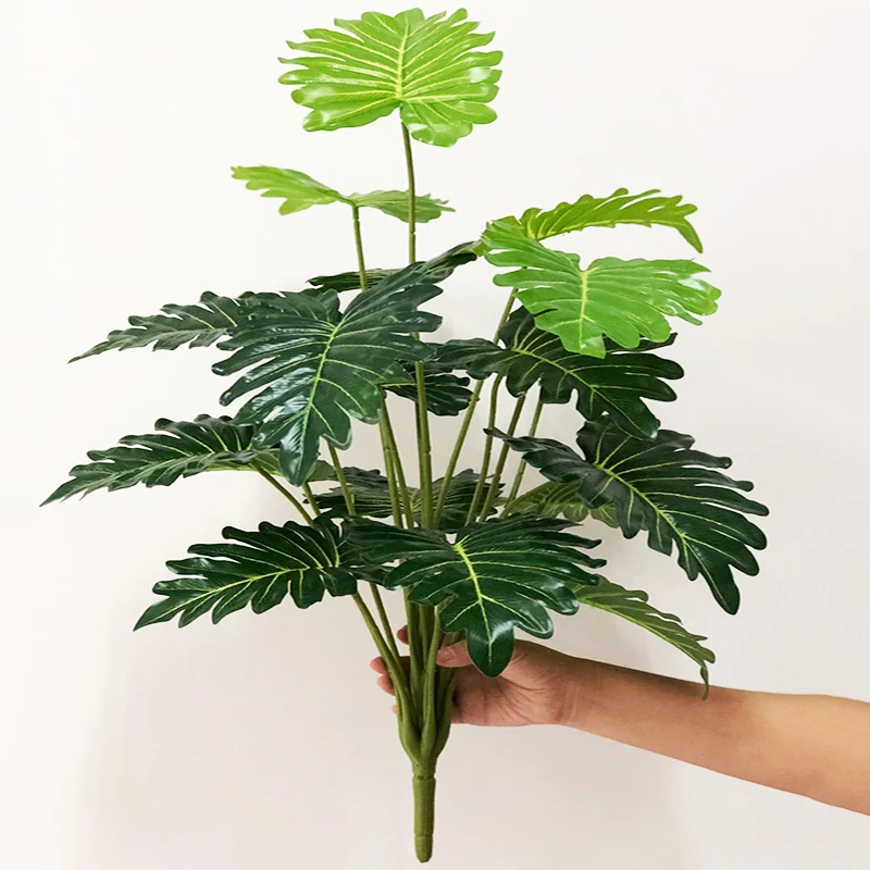 

68cm 18forks Tropical Artificial Plants Large Monstera Fake Plastic Tree Leaves Turtle Foliage Wall for Office Home Decoration