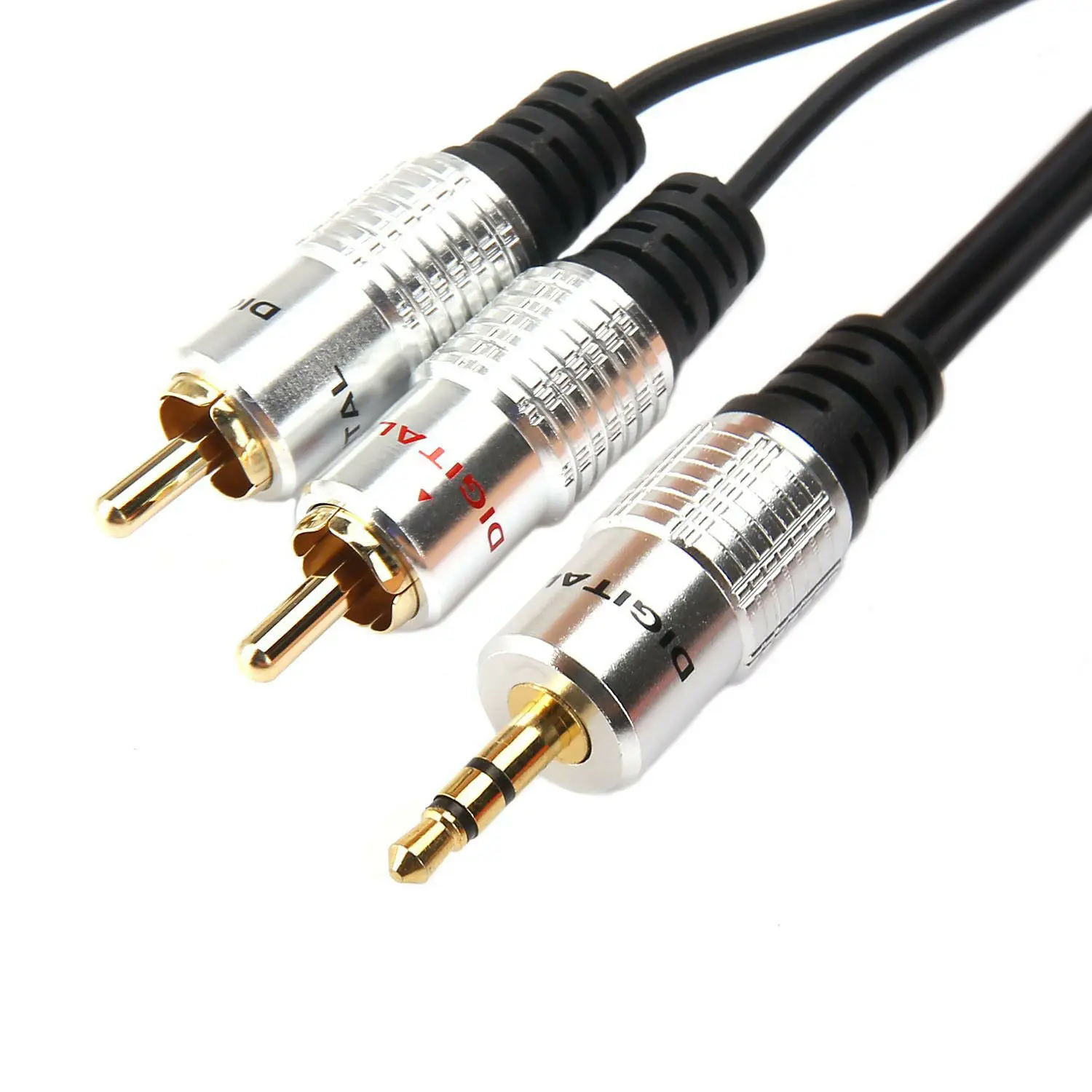 

1,5 м 3,5 мм штекер 2RCA Мужской Aux аудио кабель Y сплиттер для наушников