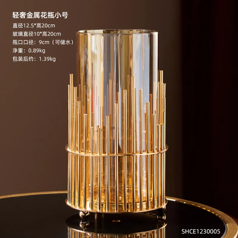 

Modern Home Decor Glass Vase Metal Vase Decoration Household Table Decoration Living Room Office Decortion Terrarium Decor Gifts