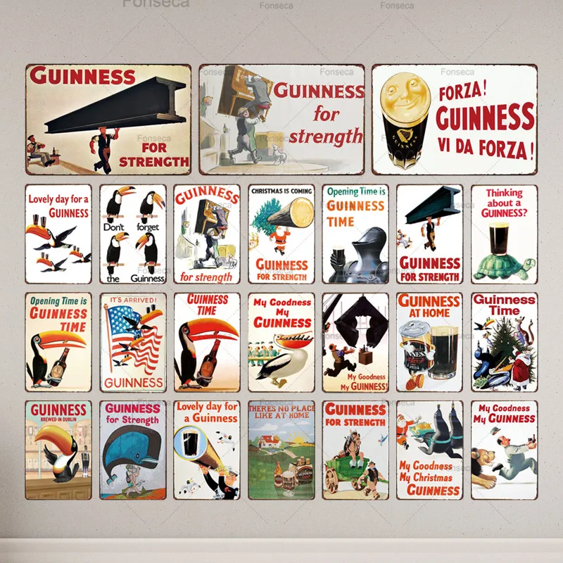 

Guinness Vintage for Streength Lovely Day Metal Plaques Retro Craft Bar Decoration Wall Art Kitchen Party Home