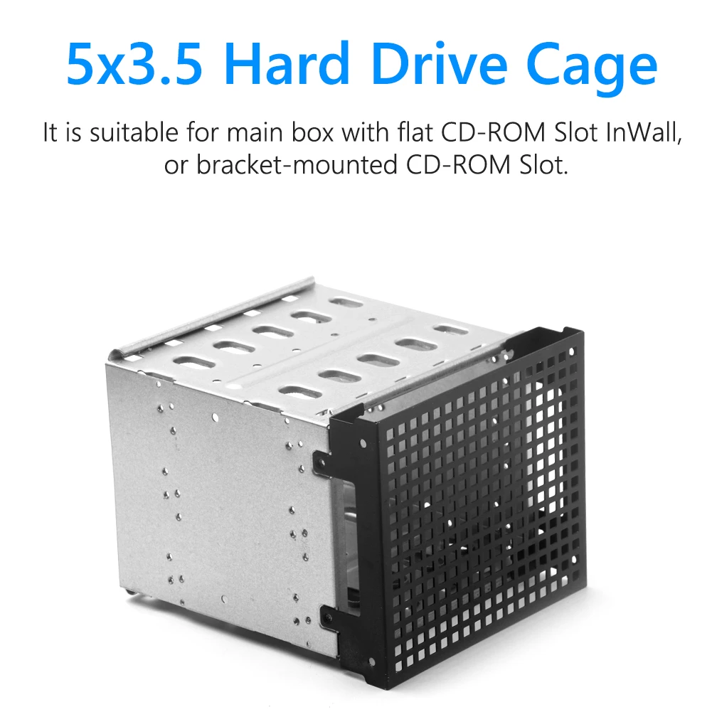 

Storage Expansion Hard Drive Cage Rack Bracket for Computer Accessories with Fan Space Detachable DIY Hard Drive Disk Tray Case