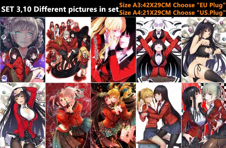 10 шт./лот аниме постер Kakegurui наклейка открытка игрушка Yumeko Jabami Mary Ryouta Kirari Midari Runa