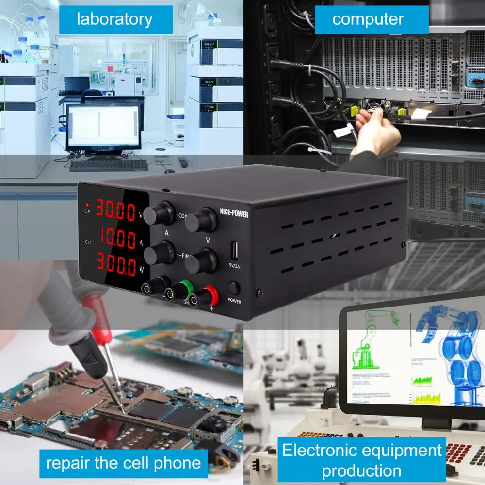 

30V 10A Adjustable Laboratory DC Power Supply Switch 120V3A Bench Source Digital Unit Power Control 220v 110v Current Stabilizer