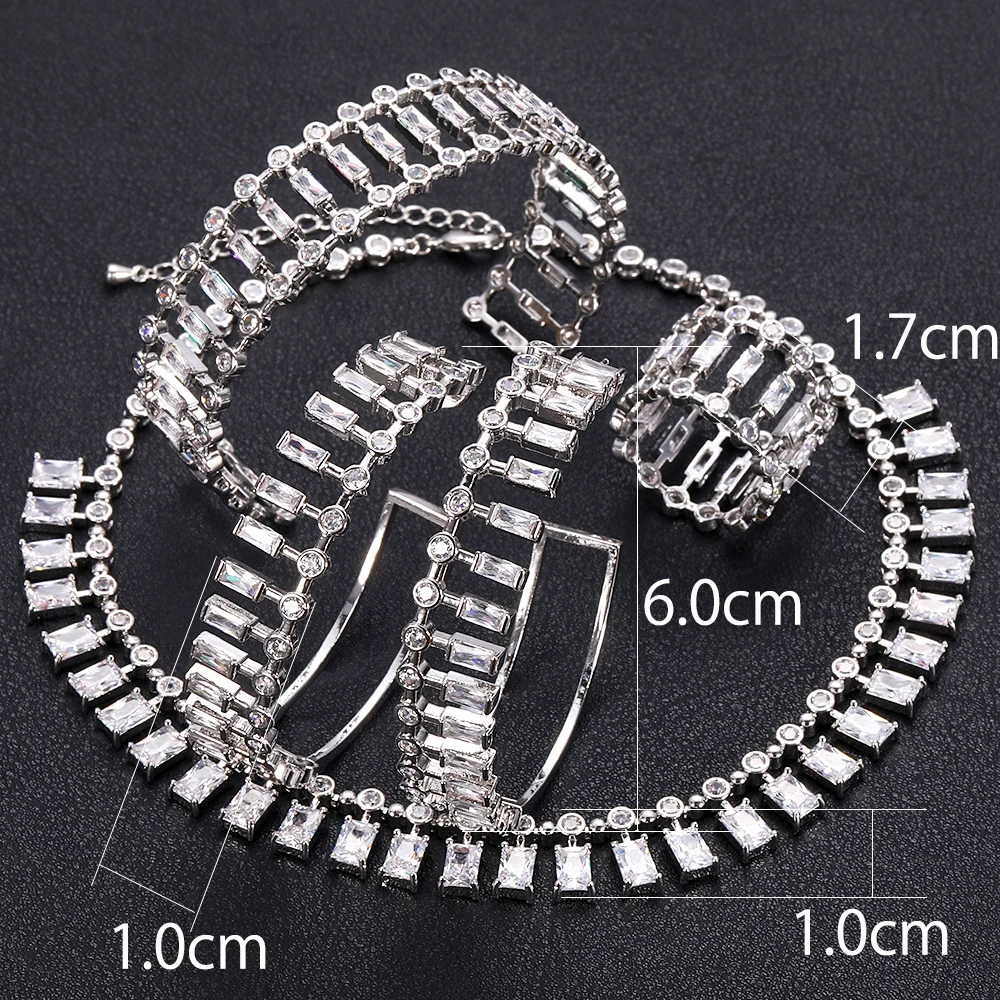 Jankely роскошные квадратные кольца наборы Мода Дубай серебряные свадебные