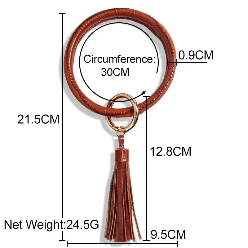 Брелок для ключей из эмалированной искусственной кожи с монограммой | Украшения