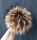2 шт.лот меховой помпон енота, 15 см, большие Меховые помпоны, помпон из натурального меха, розовый помпон енота для шапок, шапка, шарф, 25 цветов