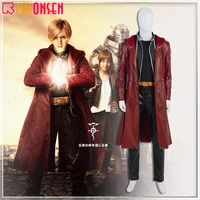 Anime Fullmetal Alchemist Cosplay Edward Elric Costume Adult Halloween Leather Outfit full set all size COSPLAYONSEN