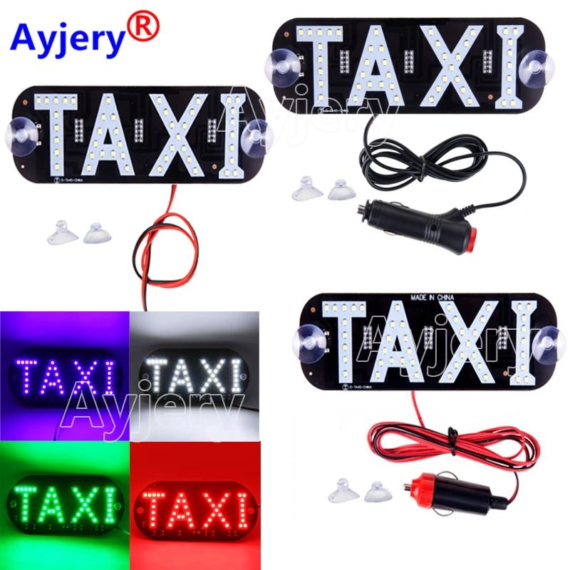 

AYJERY 10cs/lot Taxi Led Car Windscreen Cab indicator Lamp Sign Blue Red Green White LED Windshield Taxi Light Lamp 12V