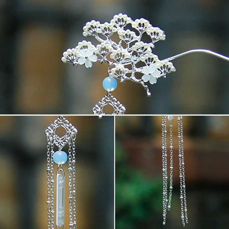 Женские китайские аксессуары для волос волшебная Цветочная птица луна длинные