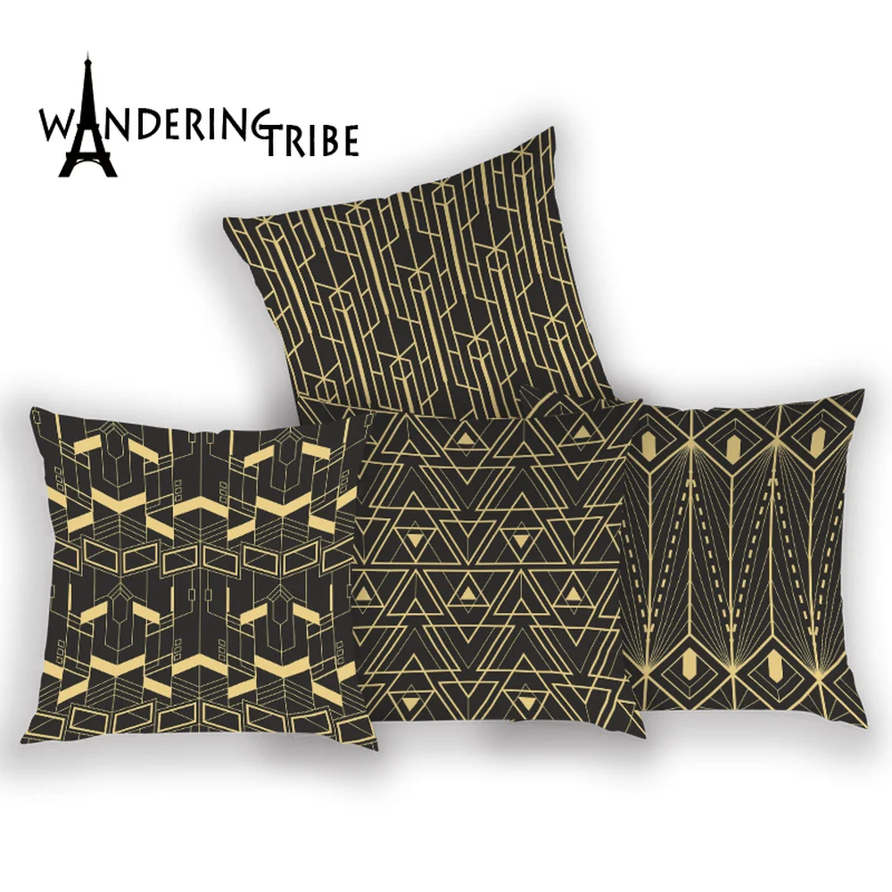 Геометрические чехлы для подушек полосатые решетки наволочки гостиной