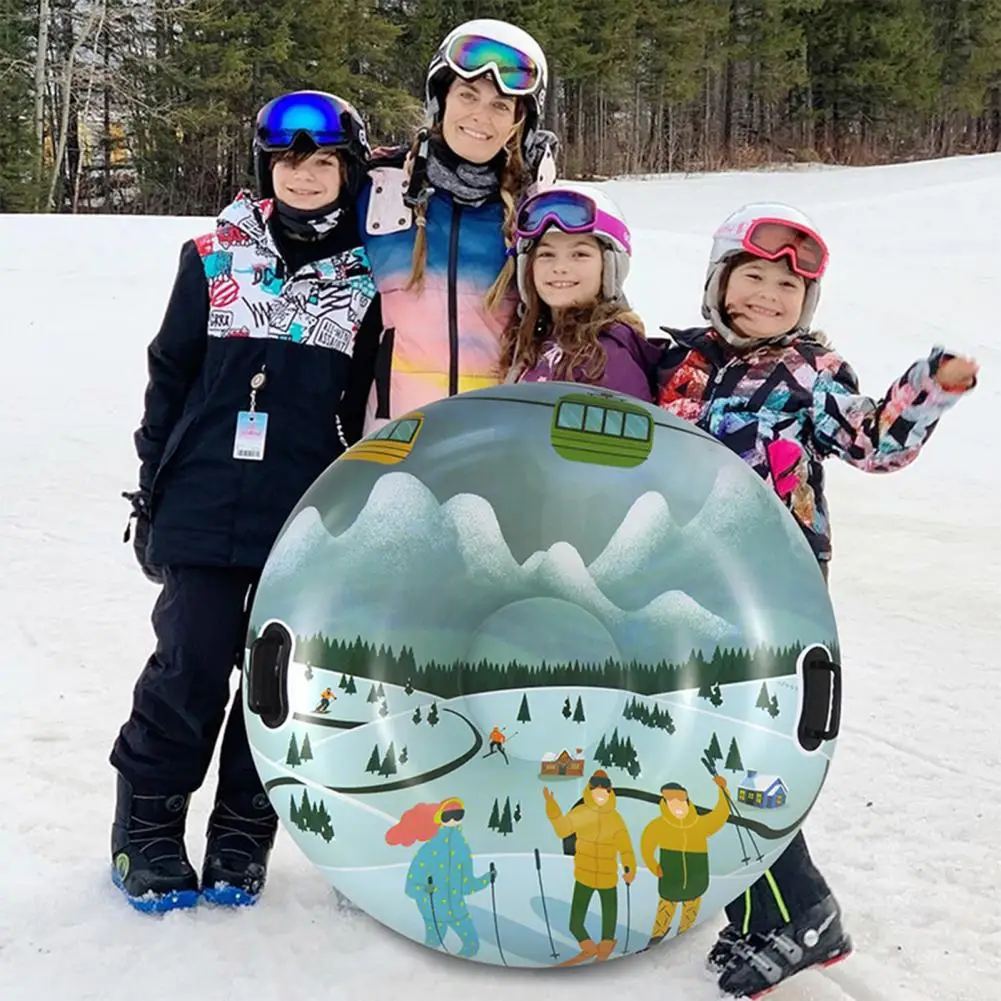 Reusable Environmentally Friendly Snowfield Pattern Inflatable Snow Sled for Winter | Спорт и развлечения
