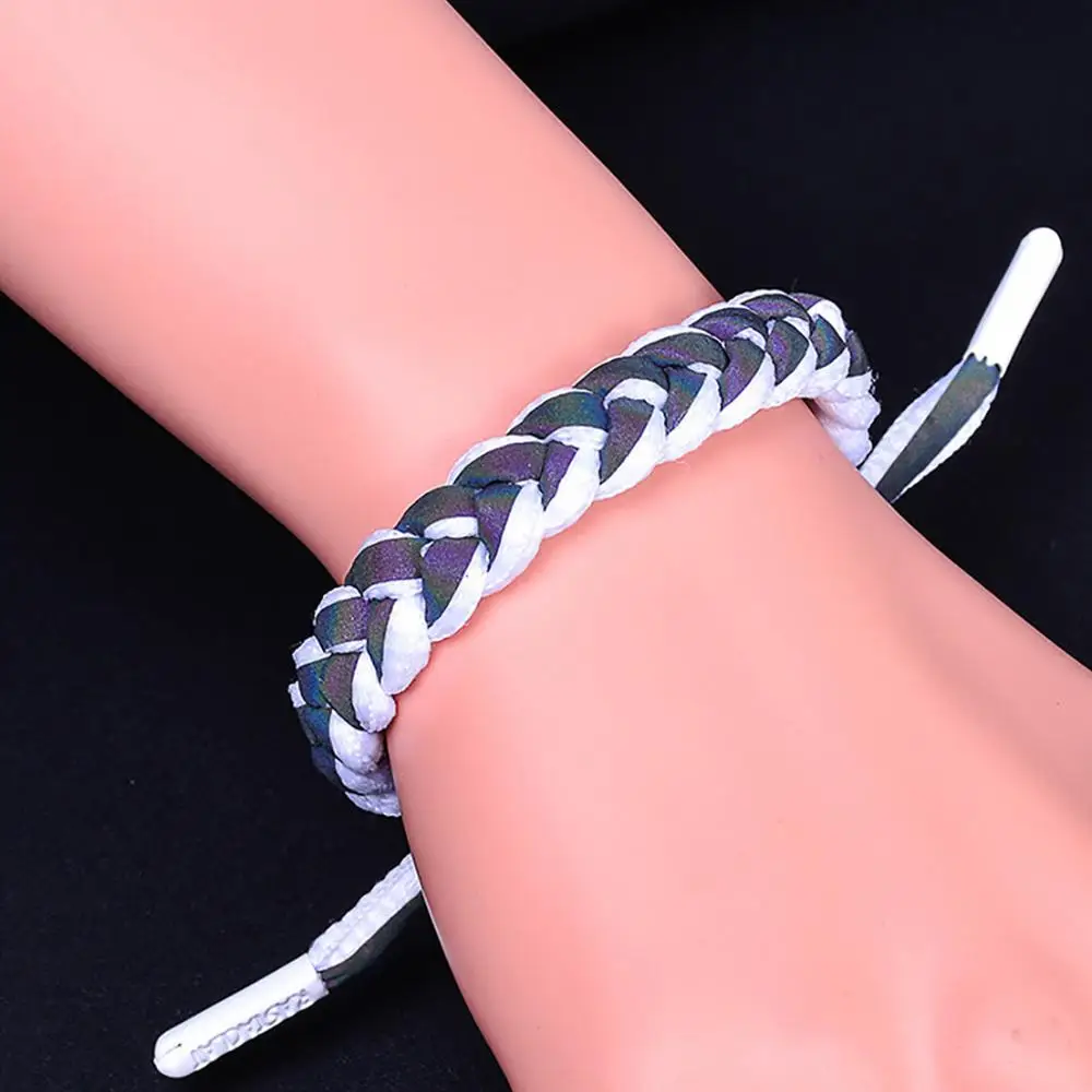 

Hand-knit Love Bracelet Reflective Bracelet Night Running Trendy Gradient Fluorescent Couple Hand Rope Portable Gift for Friends