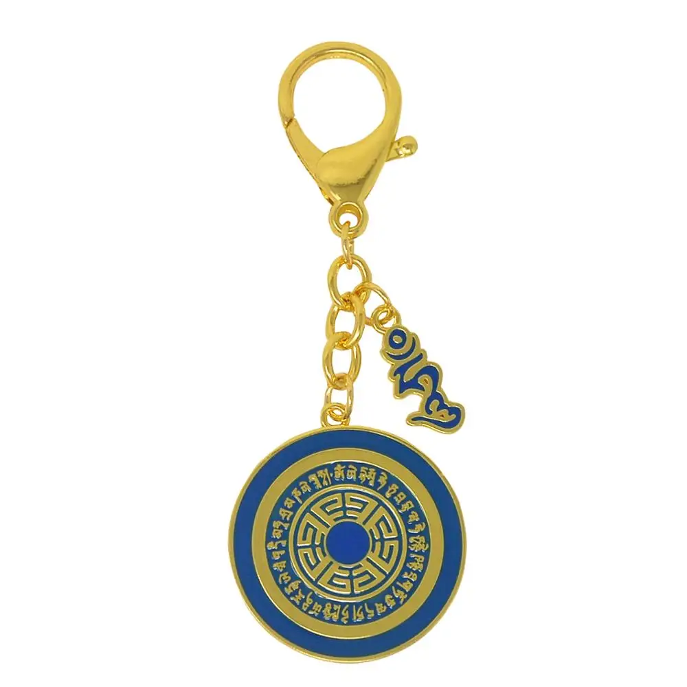 

Фэн-шуй «Хм» дакини защита богатства синий Тибетский подвесной круглый брелок W4339