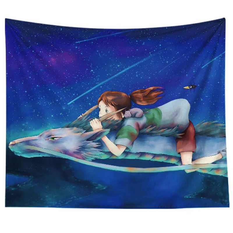 Гобелен Chihiro с рисунком из мультфильмов украшение на стену ретро принт домашний
