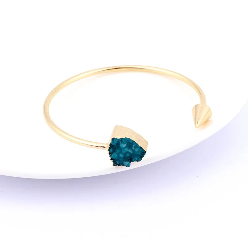 Bijoux Boho золотого цвета Винтажные Ювелирные изделия из смолы Druzy Асимметричная ручная манжета Регулируемый браслет Femme для женщин браслеты Bileklik Bts