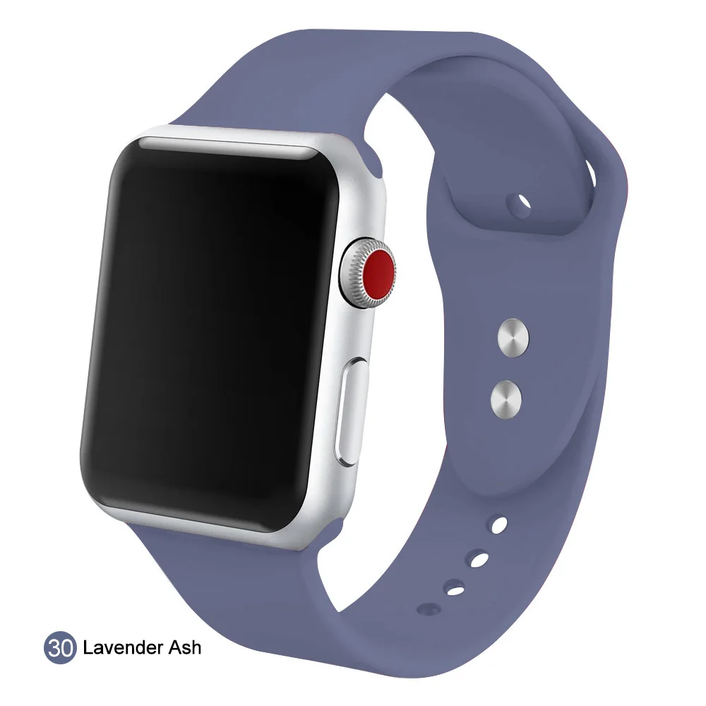 Ремешок для часов для Apple 38 мм 42 мм iWatch 5 ремешок 44 мм 40 мм Ремень спортивный силиконовый браслет часы аксессуары для Apple 5 4 3 2 1 - Цвет ремешка: 30