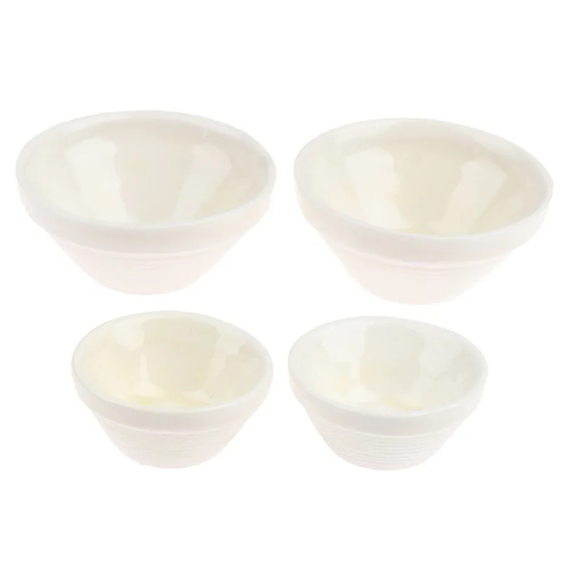 

High Quality 2Pcs Dollhouse Miniature Tableware White Round Rice Bowls Doll House Kitchen Toy