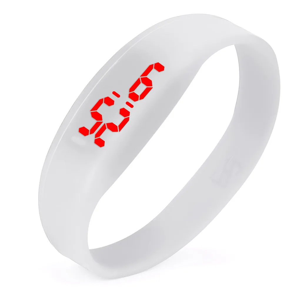 Модные цифровые светодиодные спортивные часы унисекс с силиконовым ремешком