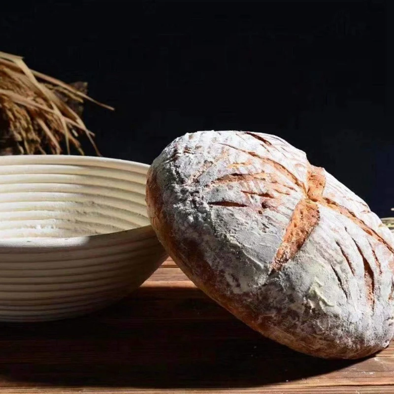Круглый Banneton проверок корзин комплект-Brot формы Unbleached натуральный тростниковый