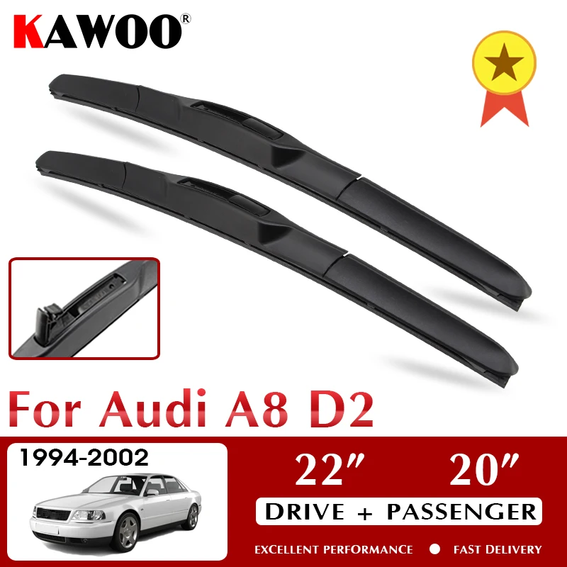 

KAWOO Wiper Front Car Wiper Blades For Audi A8(D2) Year From 1994 to 2002 Auto Windshield Windscreen Window 22"+20" LHD RHD