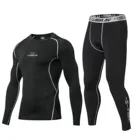 PBBB комплект из 2 предметов, повседневный спортивный костюм 2021 Мужская одежда для фитнеса спортивный костюм быстросохнущая футболка с длинными рукава трико леггинсы дропшиппинг