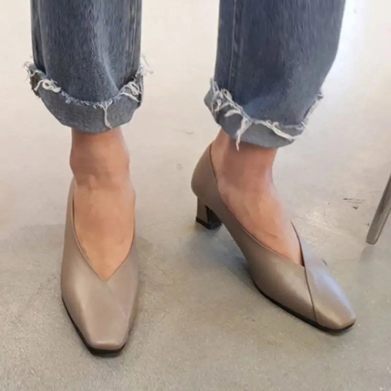 

Taoffen Spring Dress Pumps Women Real Leather High Heel Shoes Women Party Pointed Toe Office Ladies Pumps Footwear Size 34-39