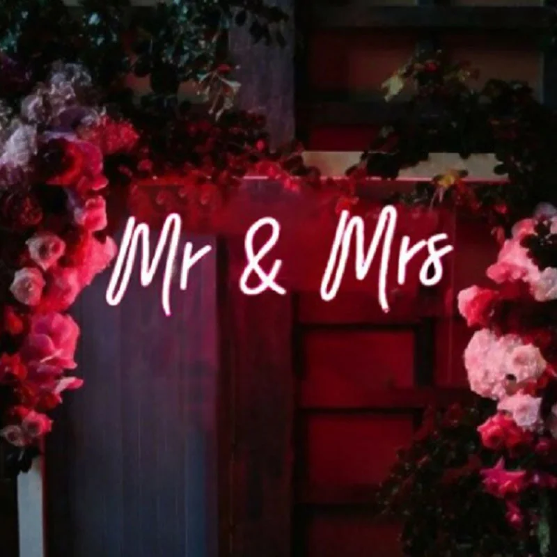 Изготовленный На Заказ неоновый светильник только Mr &amp Mrs светодиодный настенный