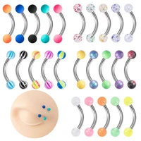 5pcslot surgical steel curved barbell eyebrow banana ring lip piercing snug daith helix earrings cartilage tragus jewelry 16g