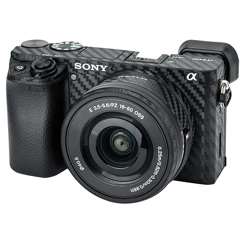 Корпус камеры и объектив из углеродного волокна пленка Комплект для Sony A6300 A6400 и 16-50 мм наклейки для объектива для украшения камеры s