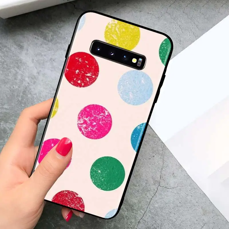 

Colorful Polka Dots for Samsung Galaxy S21 Ultra Plus Note 20 10 9 8 S10 S9 S8 S7 S6 Edge Plus Black Phone Case
