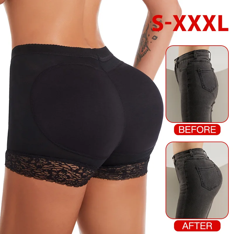 

Women's Hip-lifting Pants Seamless Bottoming Buttocks Buttocks Fake Ass Panties Body Shaping Boxer Panties With Insert Pads