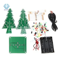10pcslot diy christmas tree led flash kit 3d electronic learning kit colorful led kit