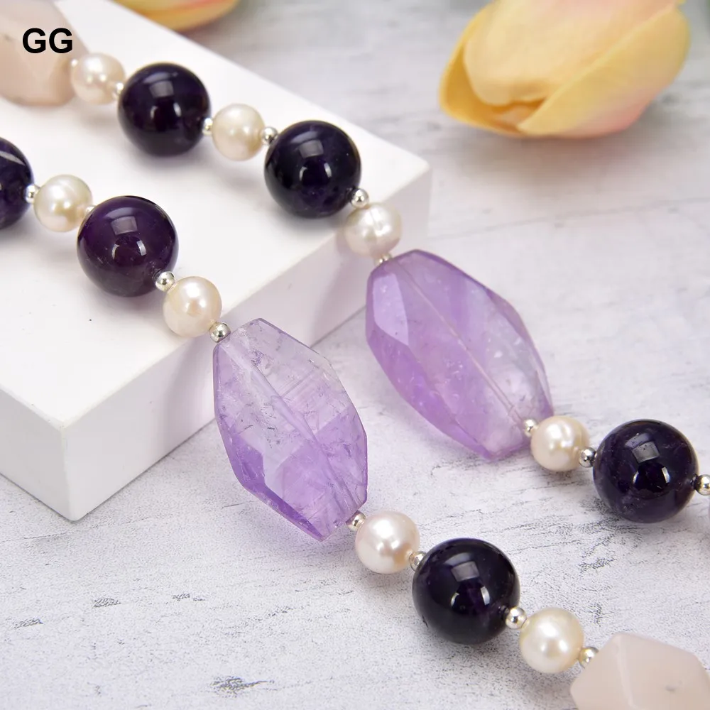 GuaiGuai ювелирные изделия натуральный камень 42 ''натуральный белый жемчуг