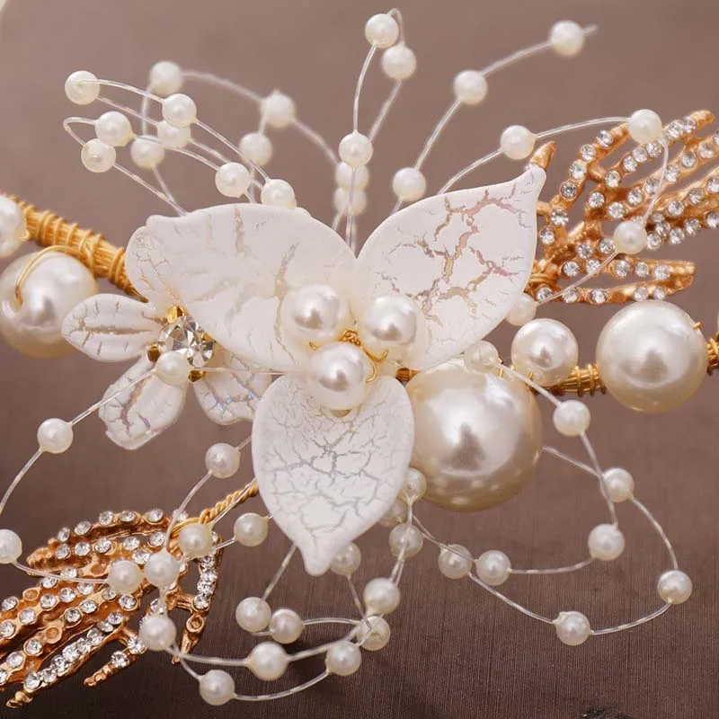 Женский Венецианский ободок ручной работы GETNOIVAS обруч для волос с жемчугом и