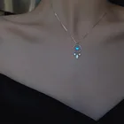 Женское Ожерелье из стерлингового серебра 925 пробы с подвеской с лунным камнем, креативное вечерние велирное изделие dz458