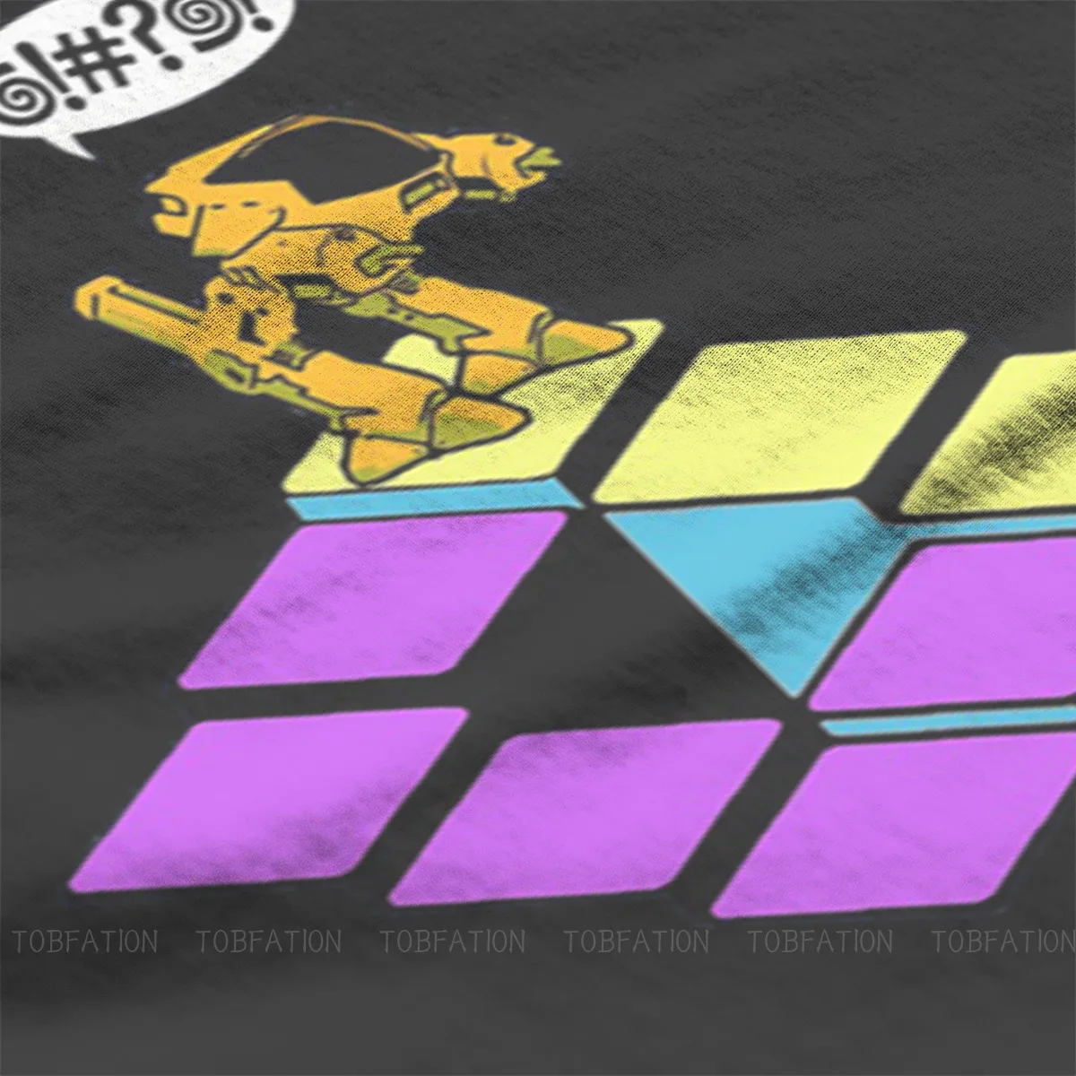 Q bert 90s ретро классическая аркадная игра 209 футболка Классическая гранж летняя