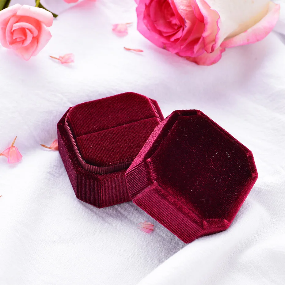 Бархатная шкатулка ручной работы GZXSJG для свадьбы розовая зеленая красная синяя