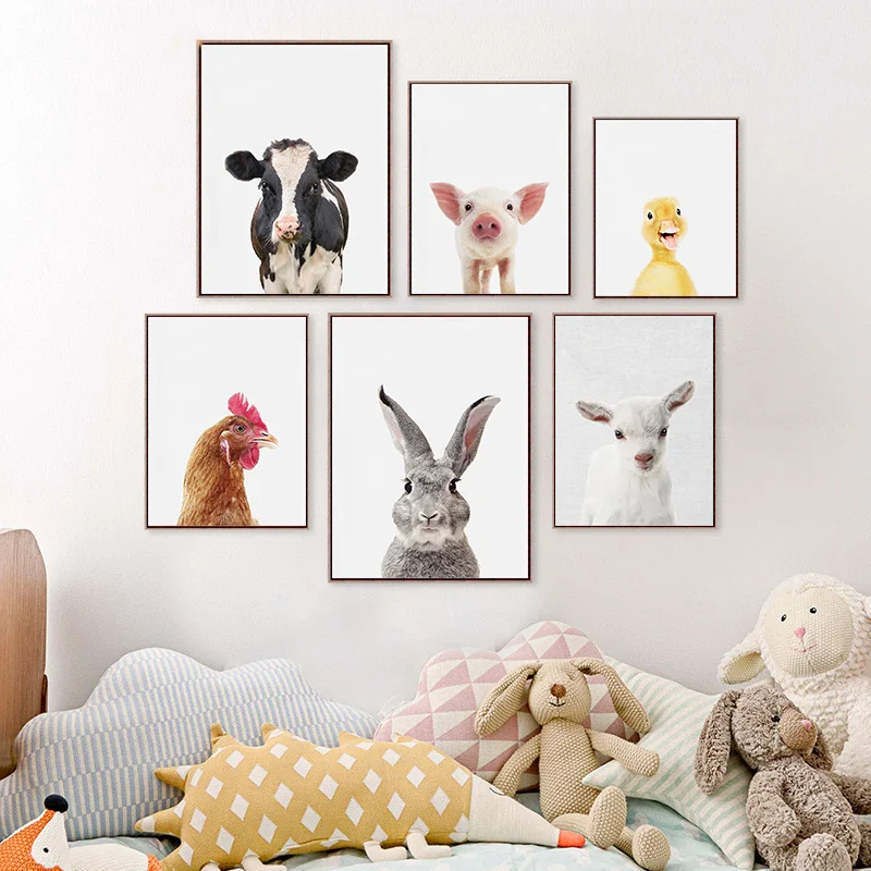 Милая домашняя картина с рисунком животных уютные настенные фотографии домашний